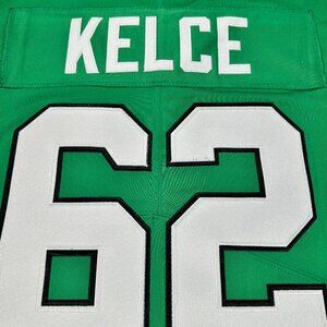 Philadelphia Eagles Kelly Green Throwback Jason Kelce #62 Men's NFL Jersey Large